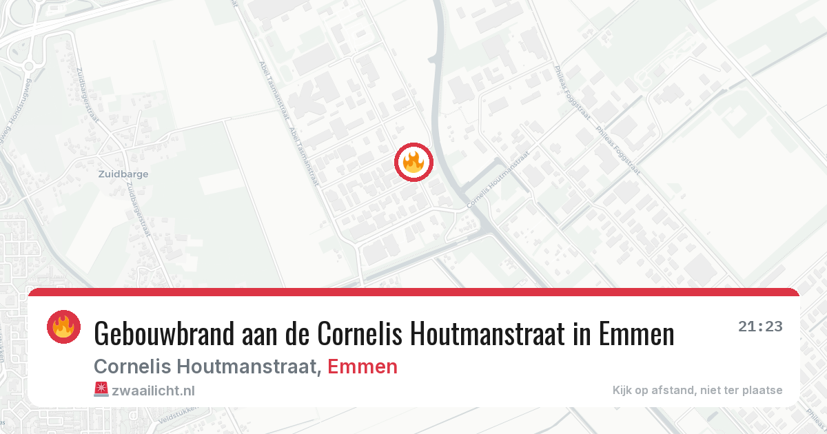 Gebouwbrand aan de Cornelis Houtmanstraat in Emmen — 24 mei 2026