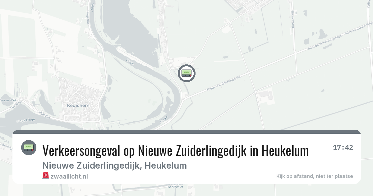 Verkeersongeval op Nieuwe Zuiderlingedijk in Heukelum — 26 mei 2026