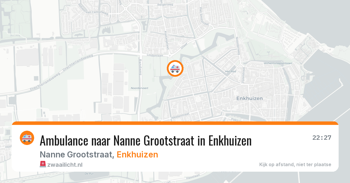 Ambulance naar Nanne Grootstraat in Enkhuizen — 27 jul 2026