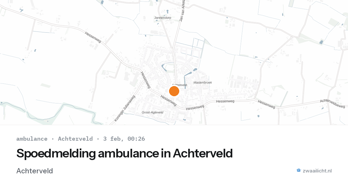 Spoedmelding ambulance in Achterveld — 2 feb 2026