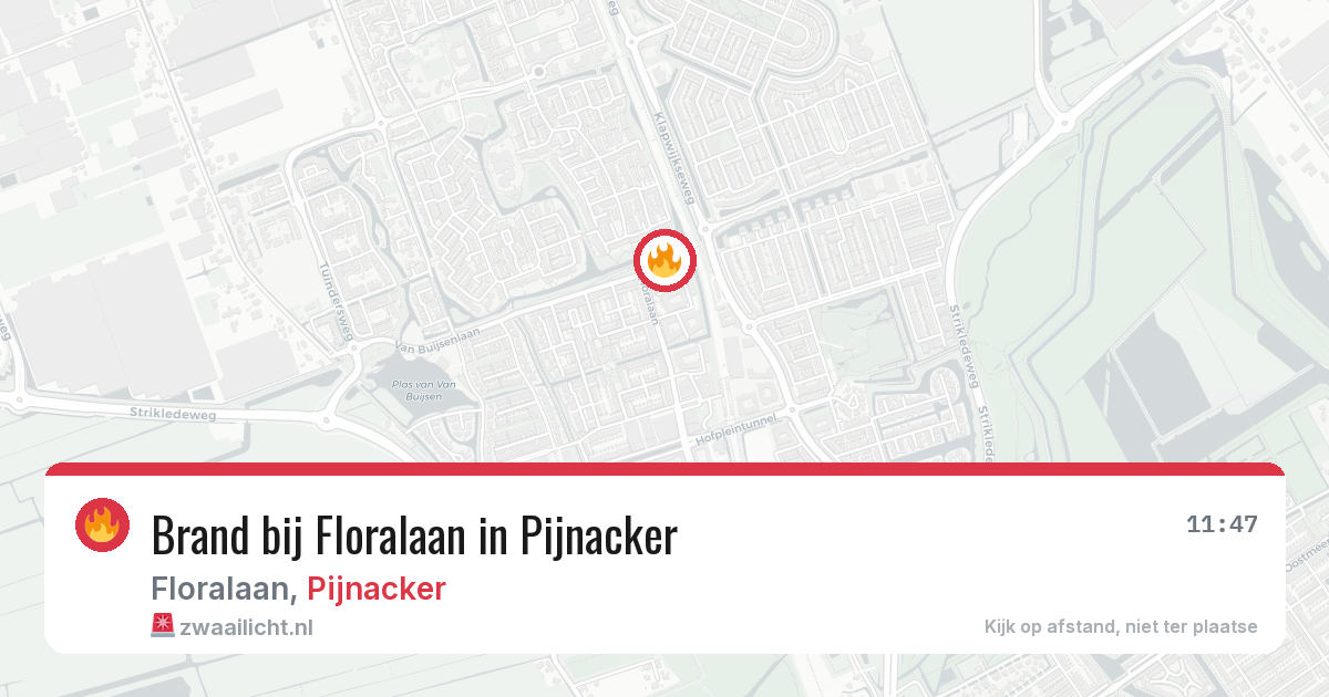 Brand bij Floralaan in Pijnacker — 4 mei 2026