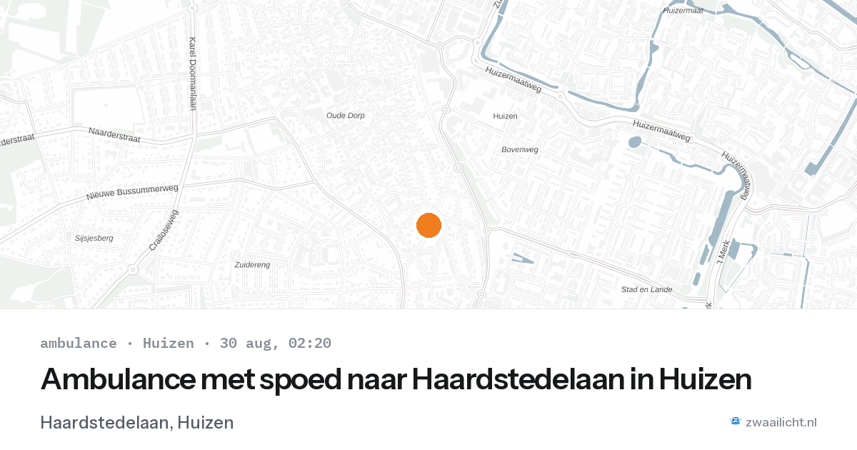 Ambulance met spoed naar Haardstedelaan in Huizen — 30 aug 2026