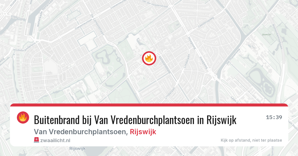 Buitenbrand bij Van Vredenburchplantsoen in Rijswijk — 7 jun 2026