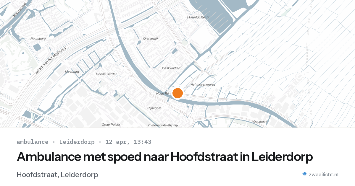 Ambulance met spoed naar Hoofdstraat in Leiderdorp — 12 apr 2026