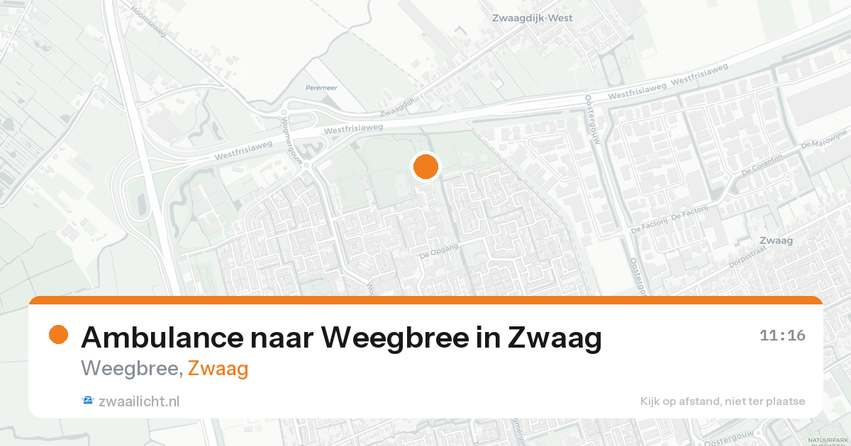 Ambulance naar Weegbree in Zwaag — 15 aug 2026