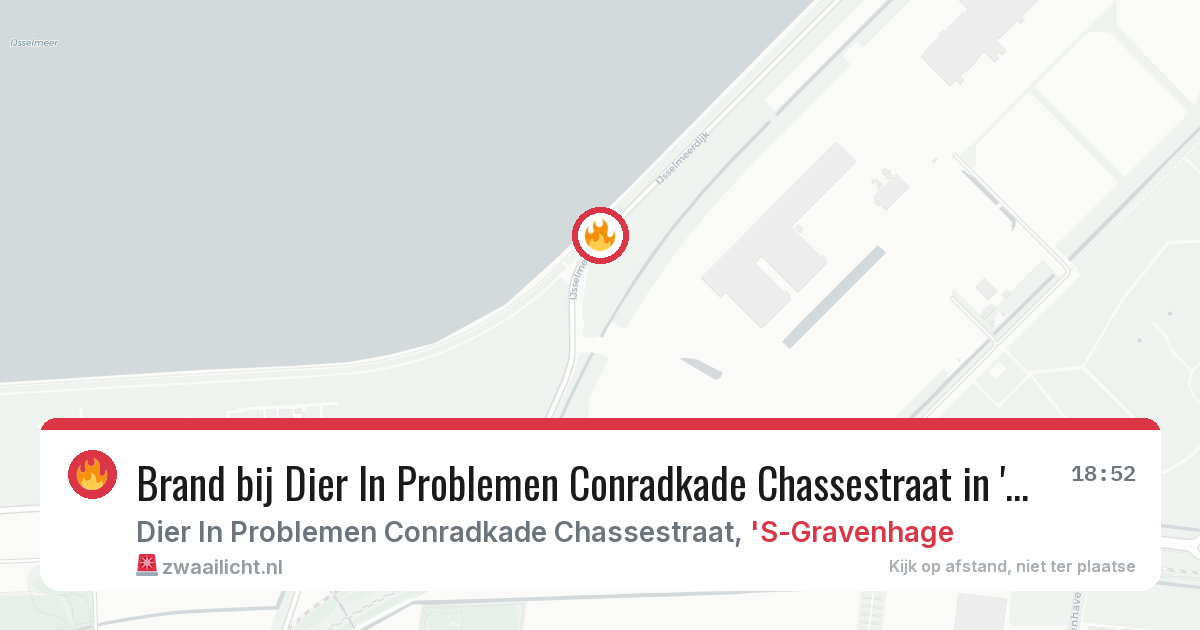 Brand bij Dier In Problemen Conradkade Chassestraat in 'S-Gravenhage — 21 jun 2026