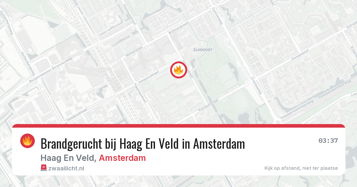 Brandgerucht bij Haag En Veld in Amsterdam — 31 mrt 2026