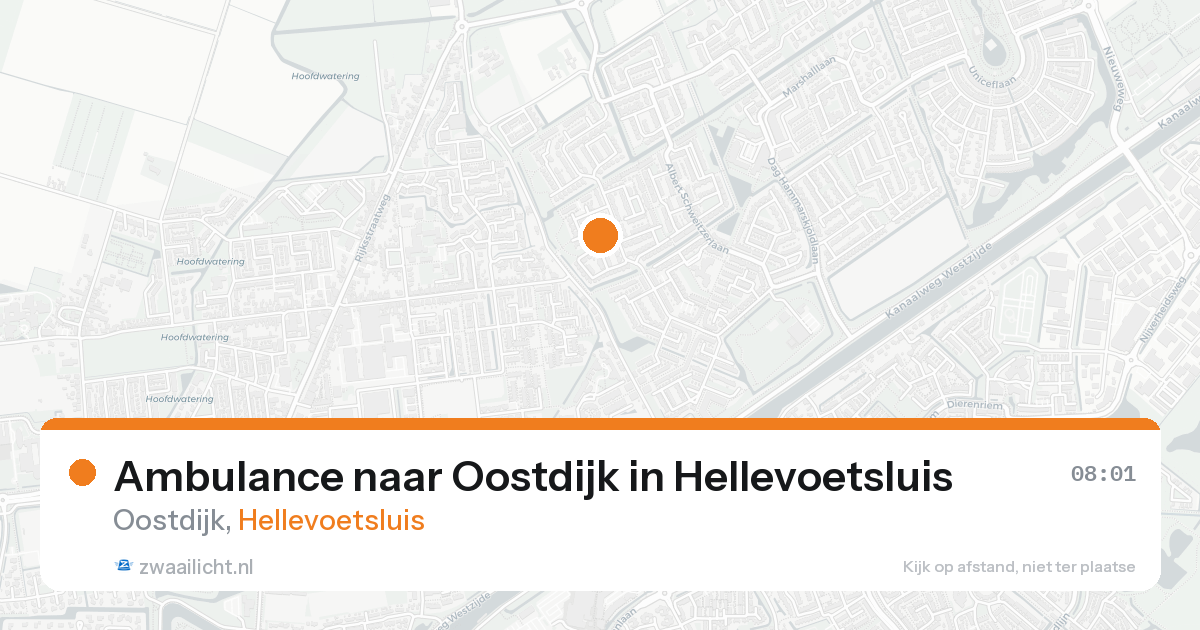Ambulance naar Oostdijk in Hellevoetsluis — 20 aug 2026