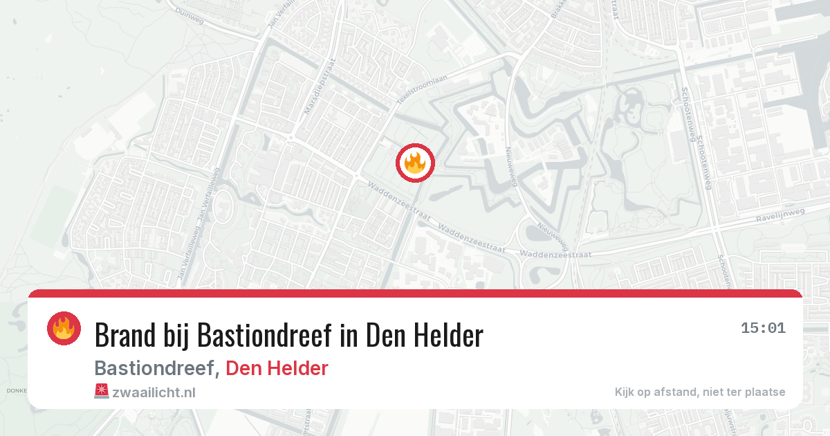 Brand bij Bastiondreef in Den Helder — 24 mrt 2026