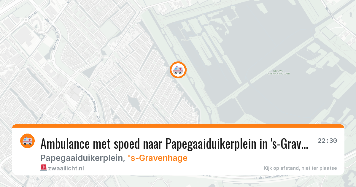 Ambulance met spoed naar Papegaaiduikerplein in 's-Gravenhage — 14 jun 2026