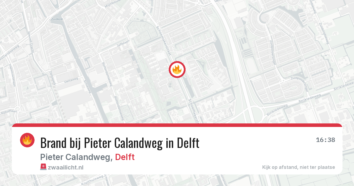 Brand bij Pieter Calandweg in Delft — 15 mei 2026