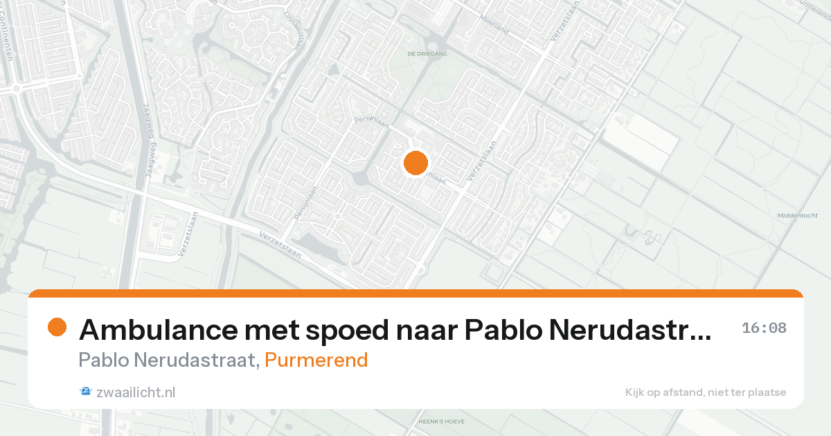 Ambulance met spoed naar Pablo Nerudastraat in Purmerend — 24 aug 2026