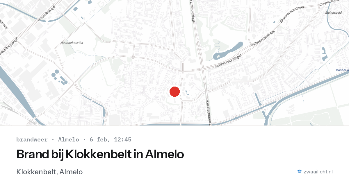 Brand bij Klokkenbelt in Almelo — 6 feb 2026