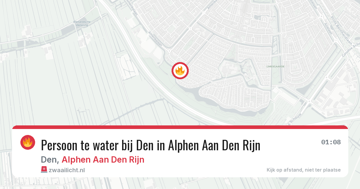 Persoon te water bij Den in Alphen Aan Den Rijn — 6 jul 2026