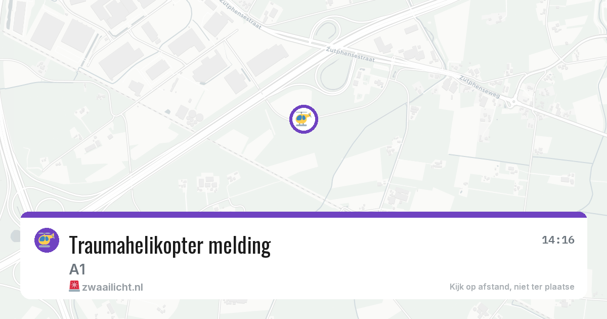 Traumahelikopter melding — 2 jun 2026
