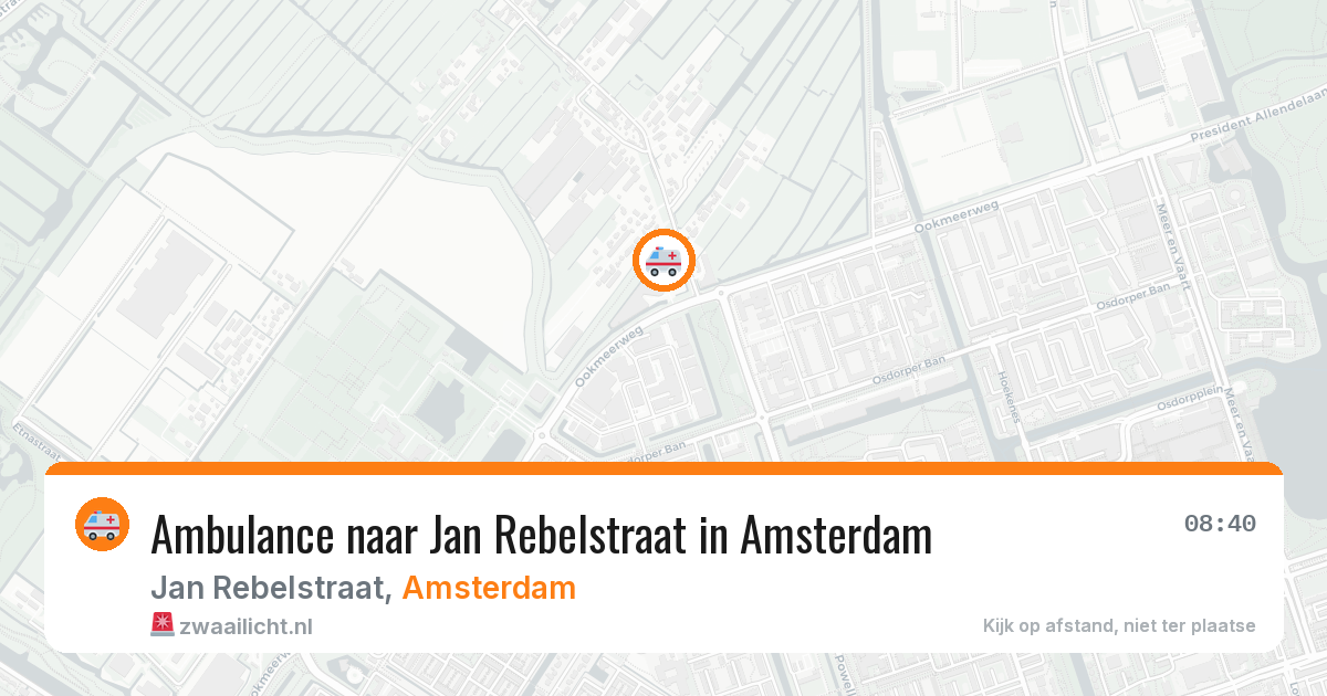 Ambulance naar Jan Rebelstraat in Amsterdam — 7 aug 2026