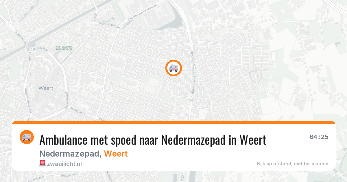 Ambulance met spoed naar Nedermazepad in Weert — 4 jun 2026