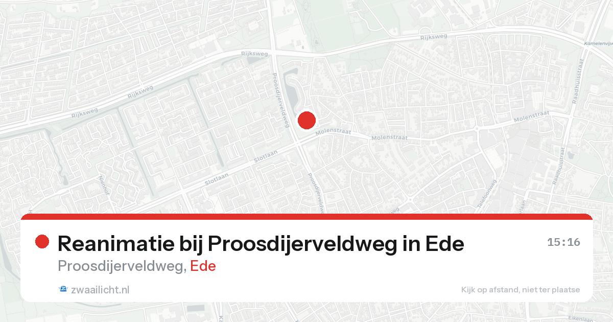 Reanimatie bij Proosdijerveldweg in Ede — 24 aug 2026