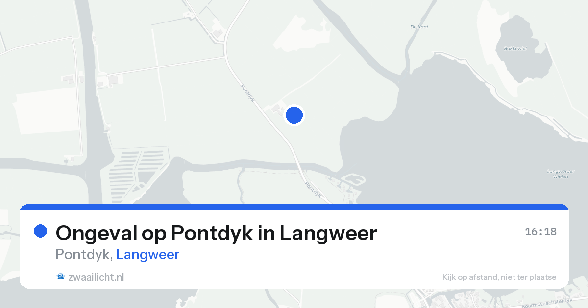 Ongeval op Pontdyk in Langweer — 13 aug 2026