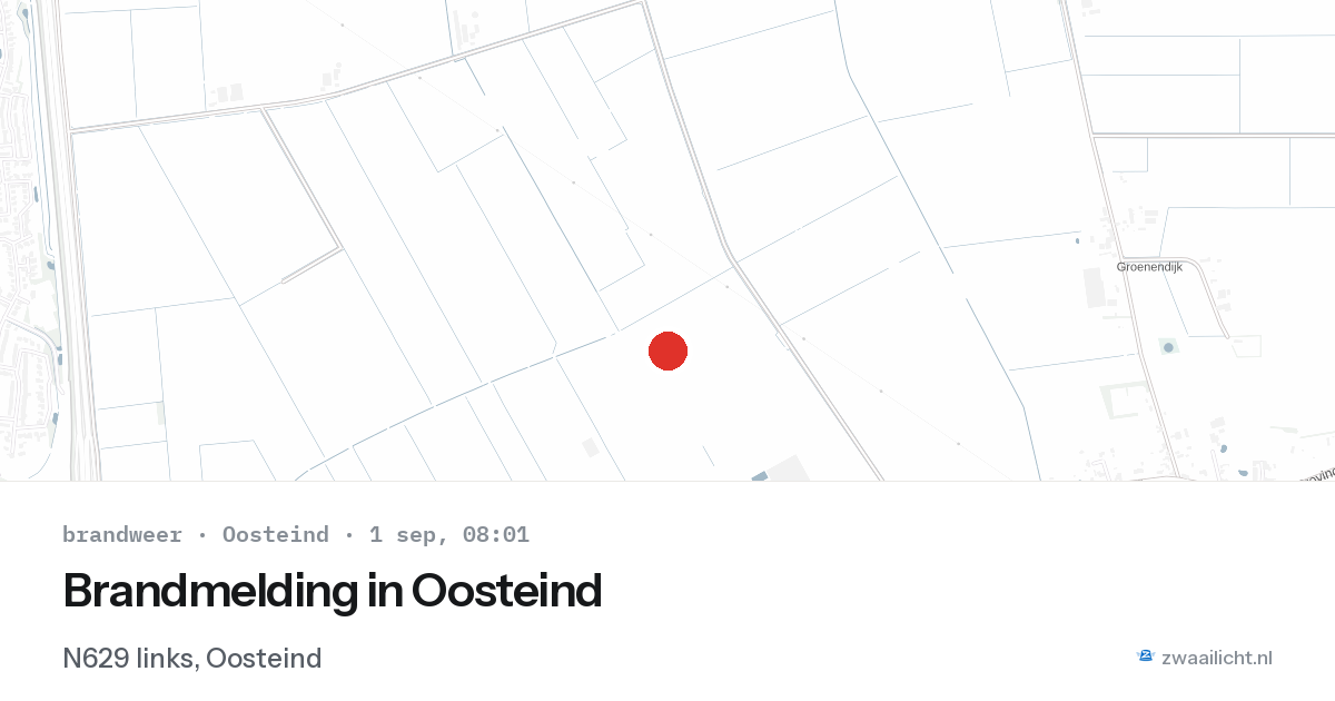 Brandmelding in Oosteind — 1 sep 2026