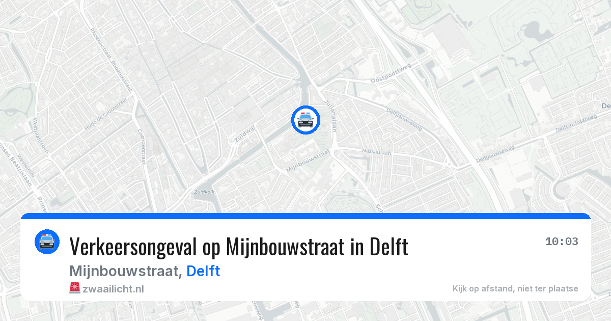 Verkeersongeval op Mijnbouwstraat in Delft — 12 mei 2026