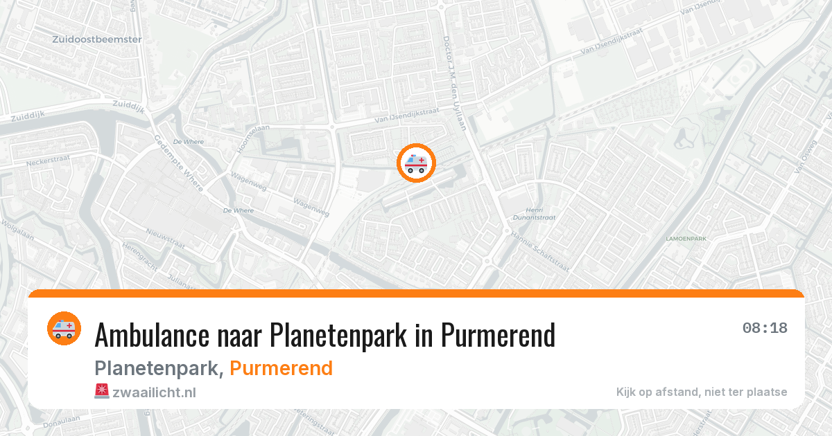 Ambulance naar Planetenpark in Purmerend — 1 aug 2026