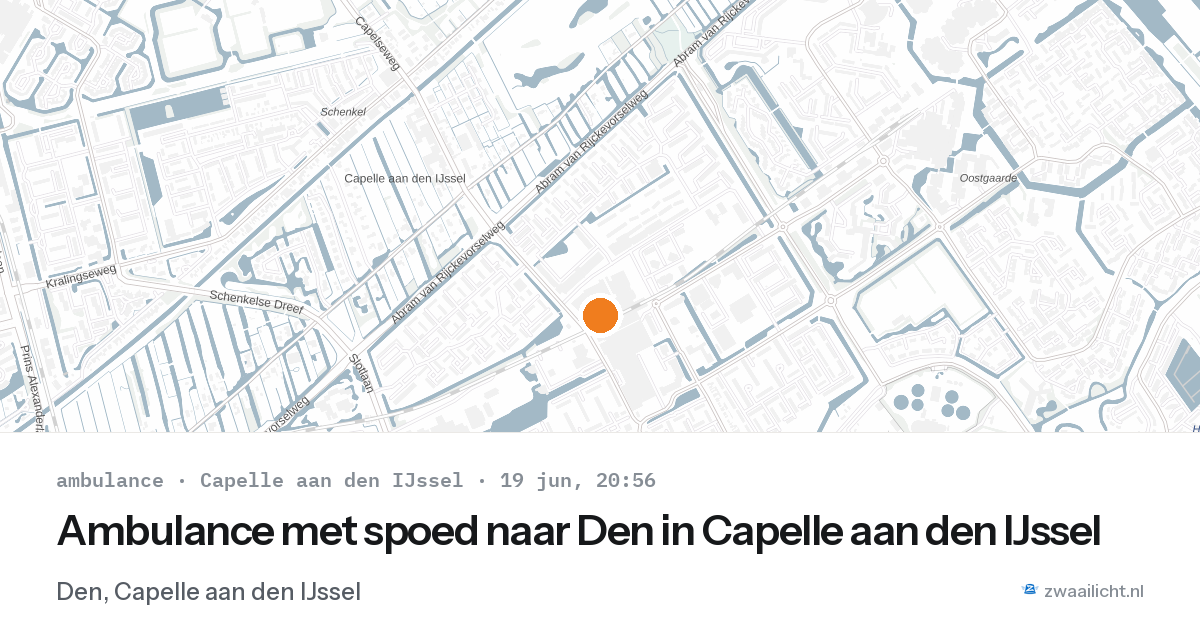Ambulance met spoed naar Den in Capelle aan den IJssel — 19 jun 2026