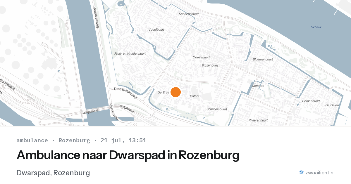 Ambulance naar Dwarspad in Rozenburg — 21 jul 2026