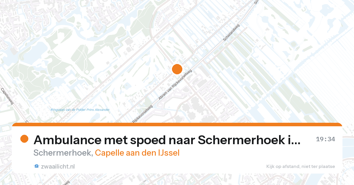 Ambulance met spoed naar Schermerhoek in Capelle aan den IJssel — 26 aug 2026