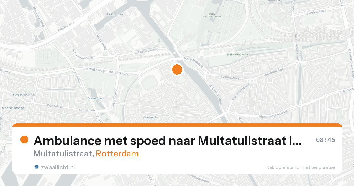 Ambulance met spoed naar Multatulistraat in Rotterdam — 18 aug 2026