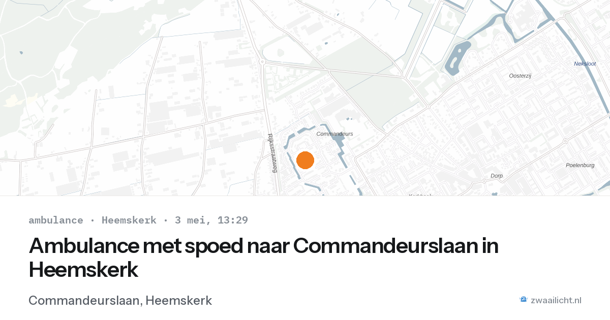 Ambulance met spoed naar Commandeurslaan in Heemskerk — 3 mei 2026