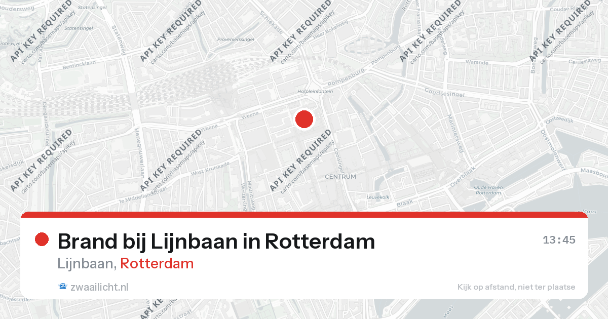 Brand bij Lijnbaan in Rotterdam — 26 aug 2026