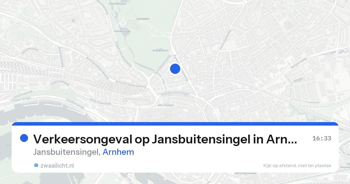 Verkeersongeval op Jansbuitensingel in Arnhem — 17 aug 2026