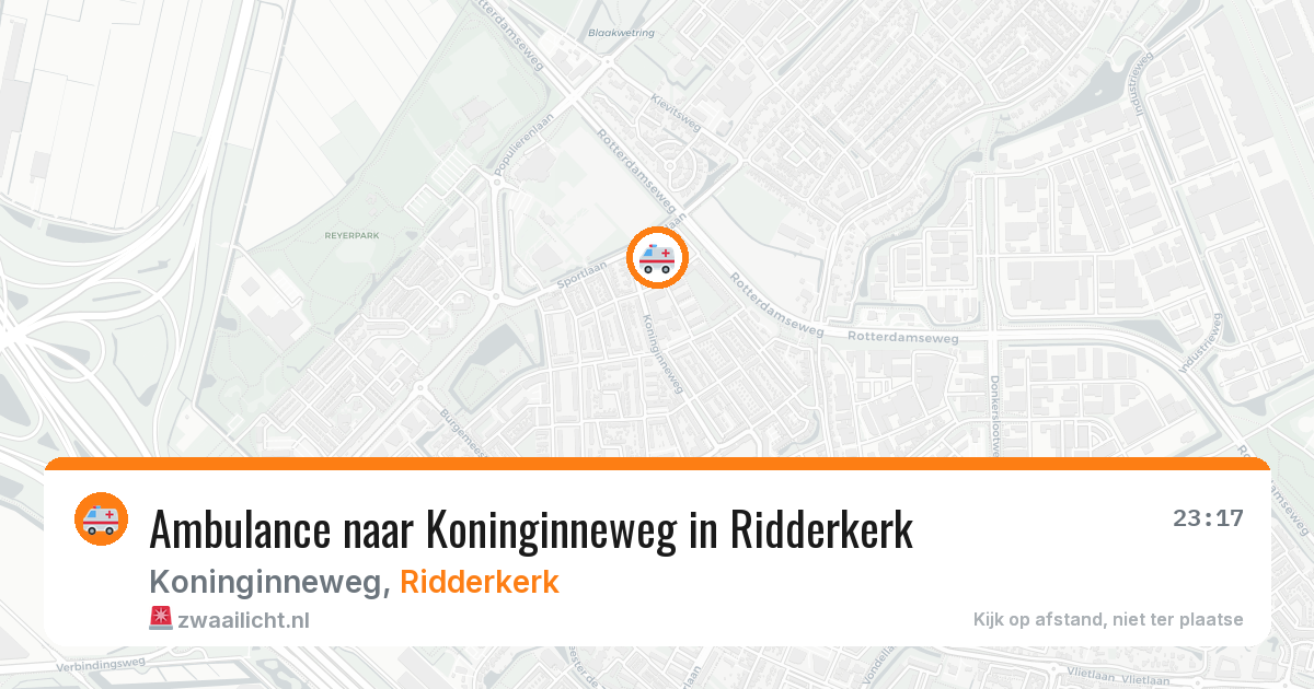 Ambulance naar Koninginneweg in Ridderkerk — 11 aug 2026
