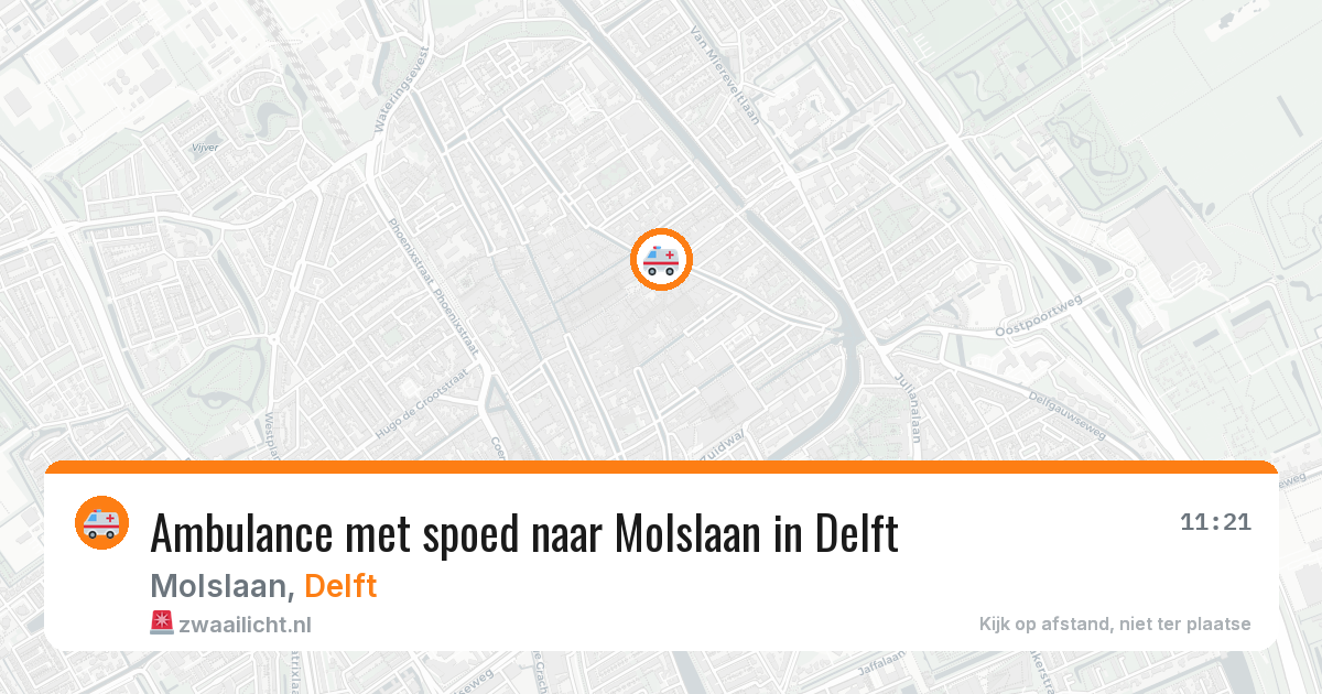 Ambulance met spoed naar Molslaan in Delft — 24 mei 2026
