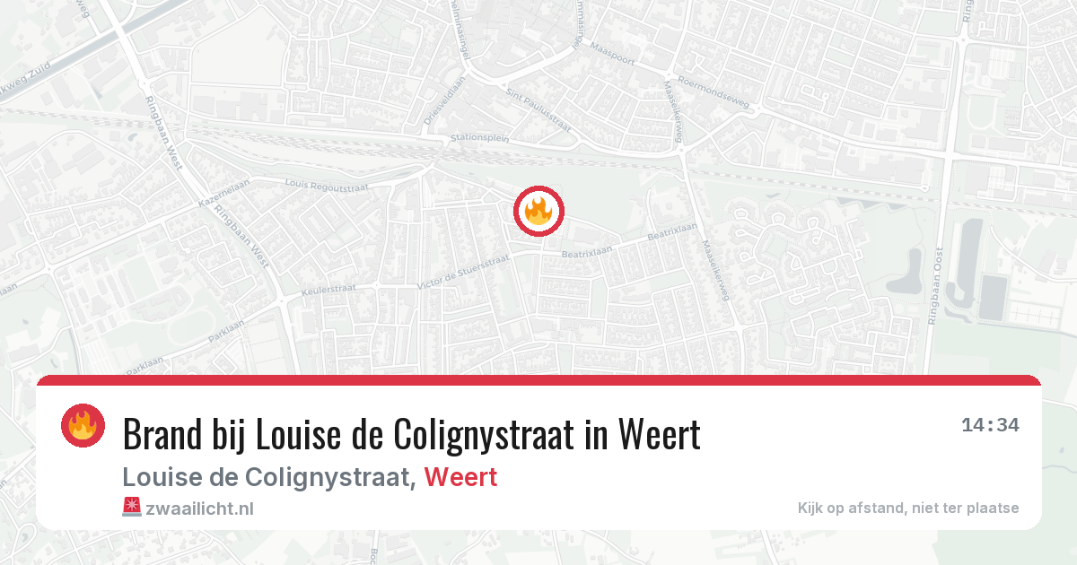 Brand bij Louise de Colignystraat in Weert — 21 mei 2026