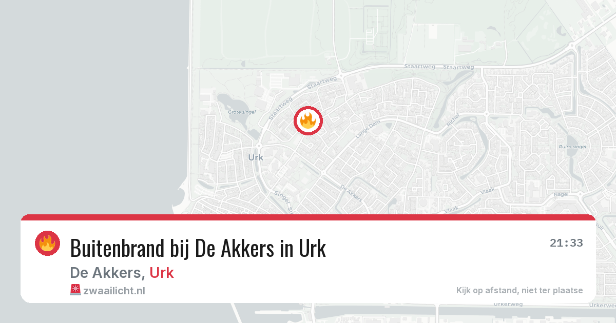 Buitenbrand bij De Akkers in Urk — 8 apr 2026