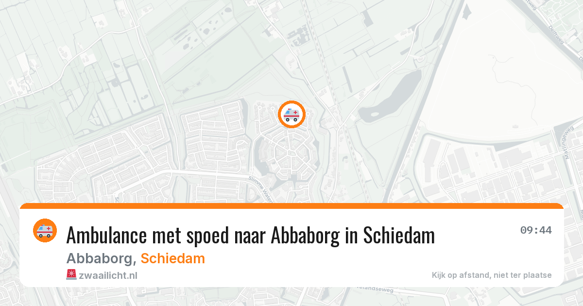Ambulance met spoed naar Abbaborg in Schiedam — 10 aug 2026