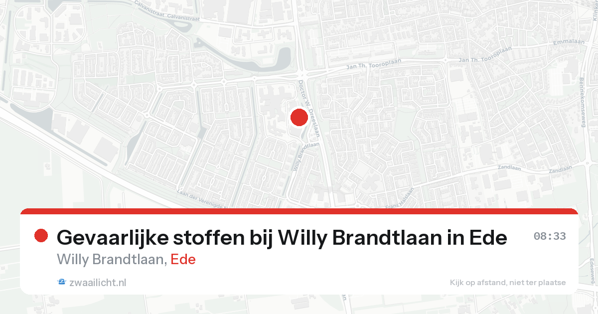 Gevaarlijke stoffen bij Willy Brandtlaan in Ede — 17 aug 2026