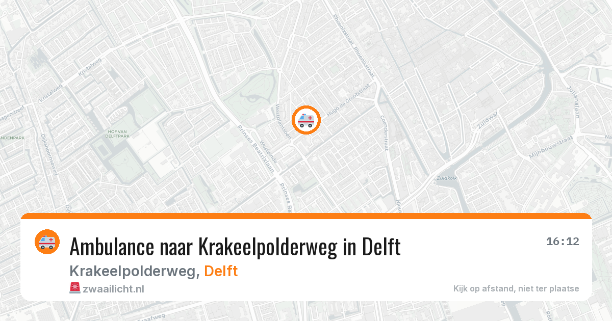 Ambulance naar Krakeelpolderweg in Delft — 14 jun 2026