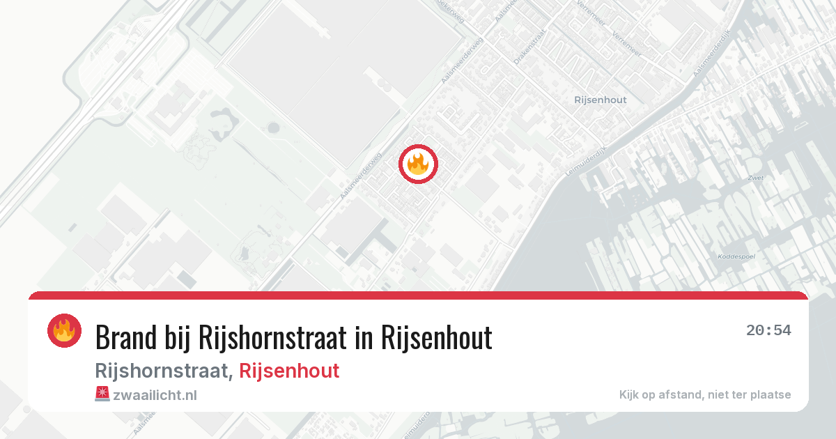 Brand bij Rijshornstraat in Rijsenhout — 13 aug 2026