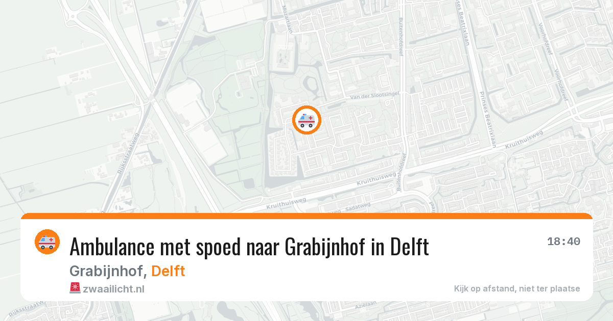 Ambulance met spoed naar Grabijnhof in Delft — 18 jun 2026