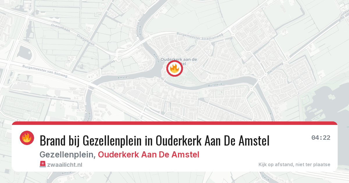 Brand bij Gezellenplein in Ouderkerk Aan De Amstel — 28 mei 2026