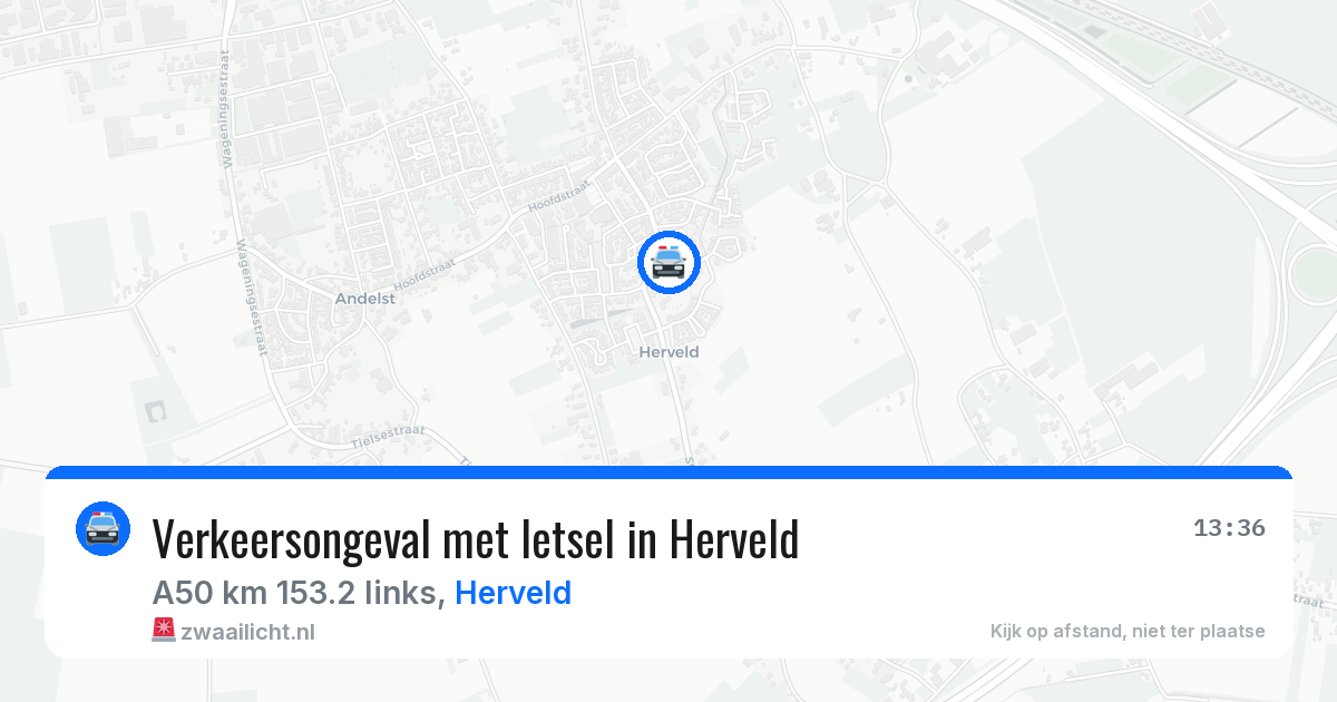 Verkeersongeval met letsel in Herveld — 29 mei 2026