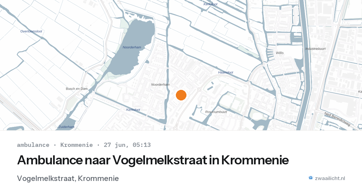 Ambulance naar Vogelmelkstraat in Krommenie — 27 jun 2026