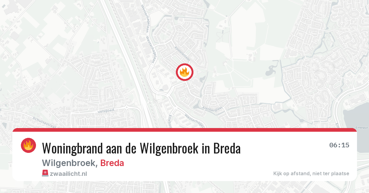 Woningbrand aan de Wilgenbroek in Breda — 14 jun 2026
