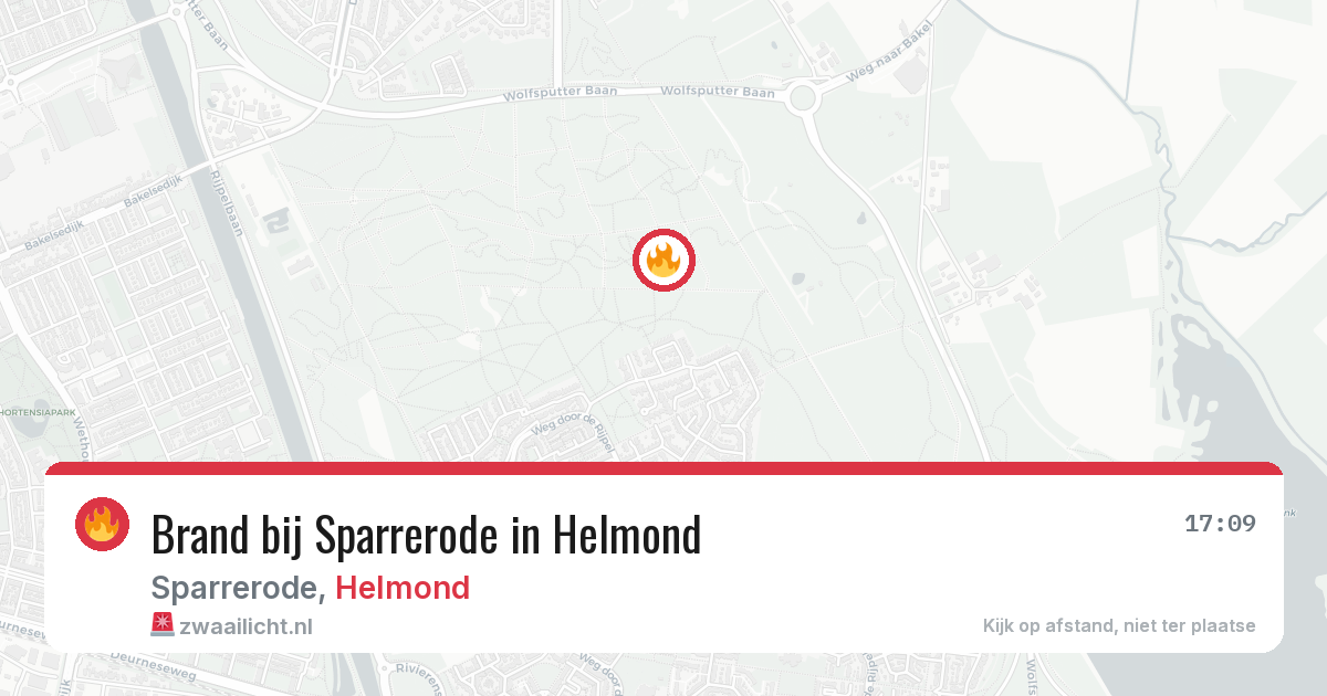 Brand bij Sparrerode in Helmond — 10 aug 2026