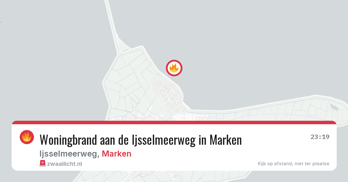 Woningbrand aan de Ijsselmeerweg in Marken — 27 jun 2026