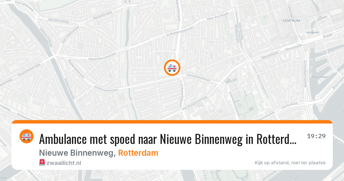 Ambulance met spoed naar Nieuwe Binnenweg in Rotterdam — 13 aug 2026