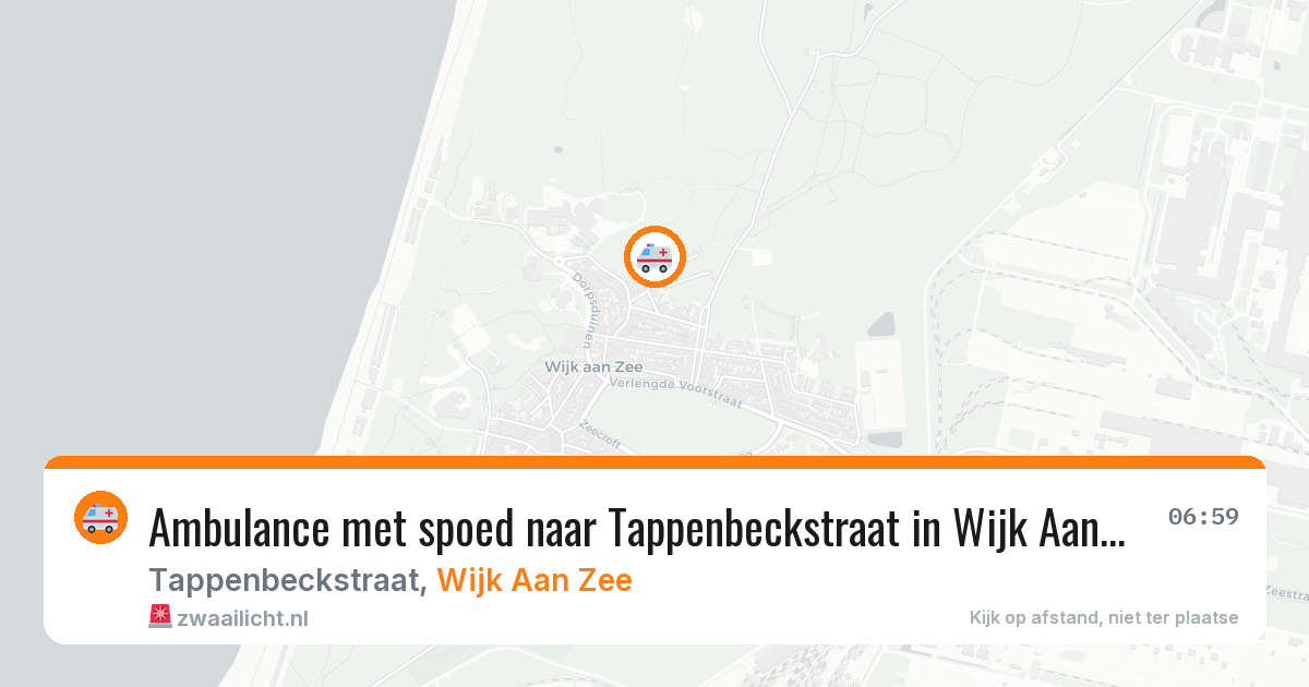 Ambulance met spoed naar Tappenbeckstraat in Wijk Aan Zee — 28 jun 2026
